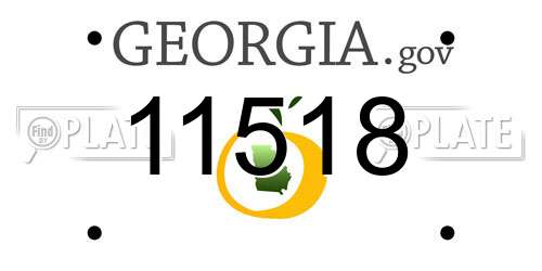 11518 Georgia License Plate