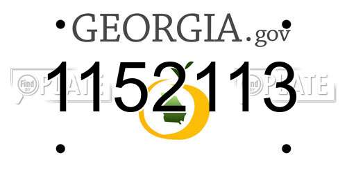1152113 Georgia License Plate