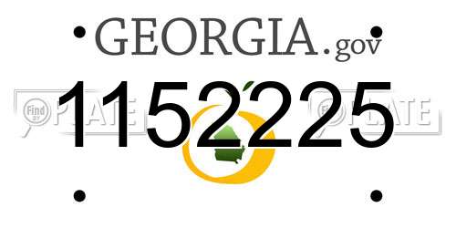 1152225 Georgia License Plate