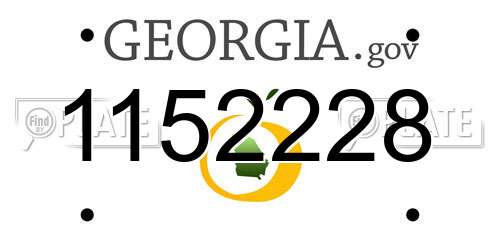 1152228 Georgia License Plate