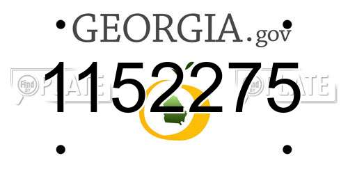 1152275 Georgia License Plate