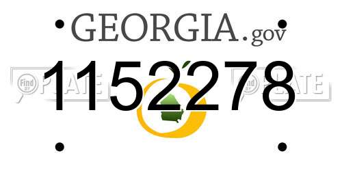 1152278 Georgia License Plate