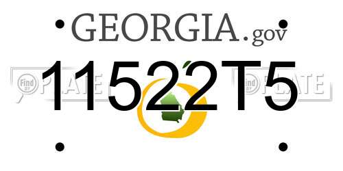 11522T5 Georgia License Plate