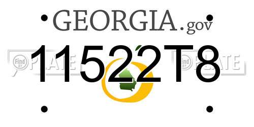 11522T8 Georgia License Plate