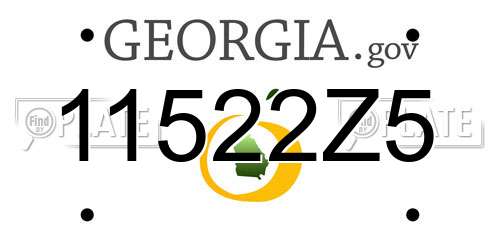 11522Z5 Georgia License Plate