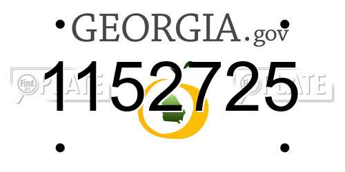 1152725 Georgia License Plate