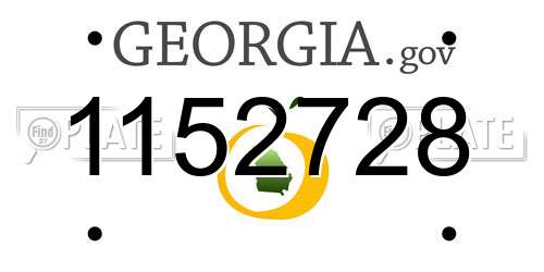 1152728 Georgia License Plate