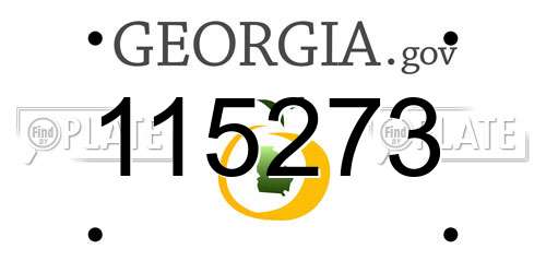 115273 Georgia License Plate