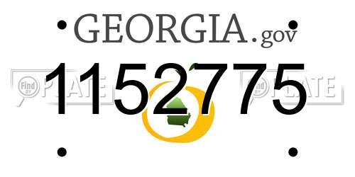 1152775 Georgia License Plate