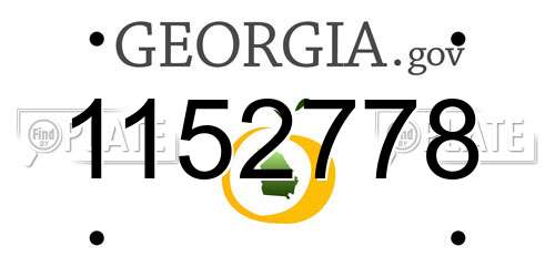 1152778 Georgia License Plate