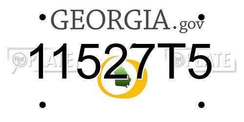 11527T5 Georgia License Plate