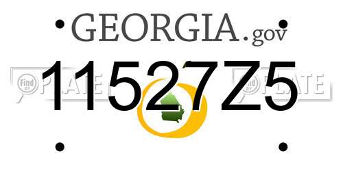 11527Z5 Georgia License Plate