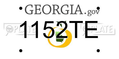 1152TE Georgia License Plate