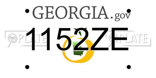 1152ZE Georgia License Plate