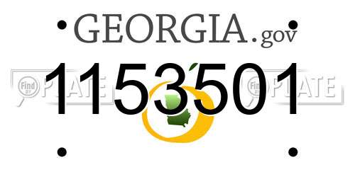 1153501 Georgia License Plate