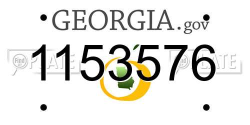 1153576 Georgia License Plate