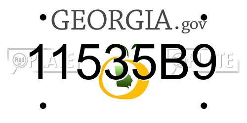 11535B9 Georgia License Plate