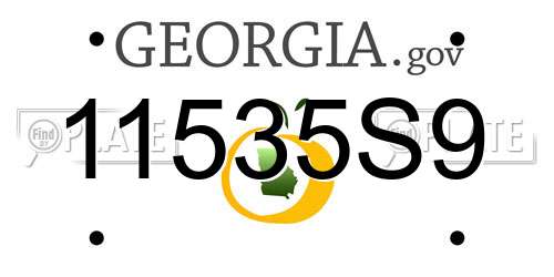 11535S9 Georgia License Plate