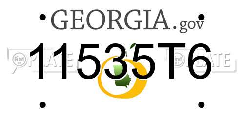 11535T6 Georgia License Plate