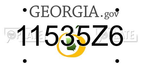 11535Z6 Georgia License Plate