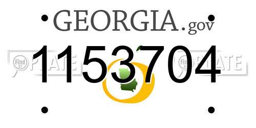 1153704 Georgia License Plate