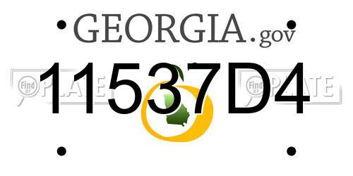 11537D4 Georgia License Plate