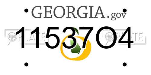 11537O4 Georgia License Plate