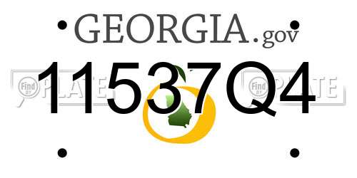 11537Q4 Georgia License Plate