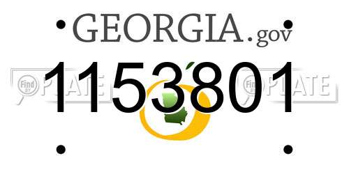 1153801 Georgia License Plate