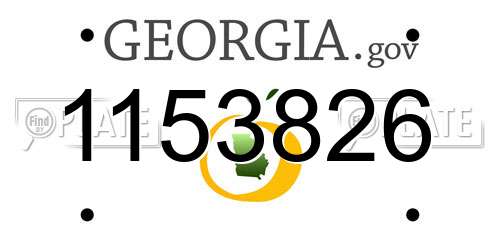 1153826 Georgia License Plate