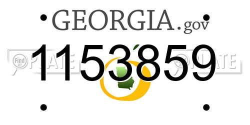 1153859 Georgia License Plate