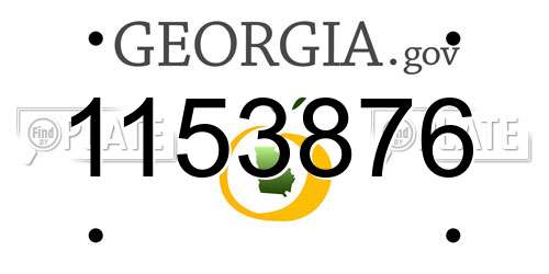 1153876 Georgia License Plate