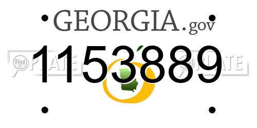 1153889 Georgia License Plate
