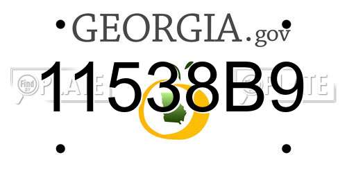 11538B9 Georgia License Plate