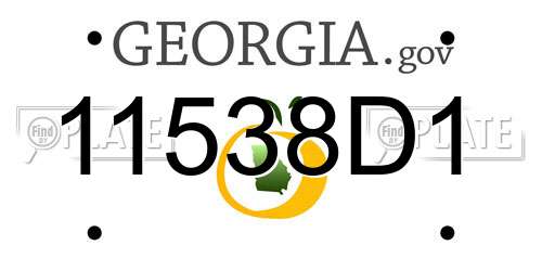 11538D1 Georgia License Plate