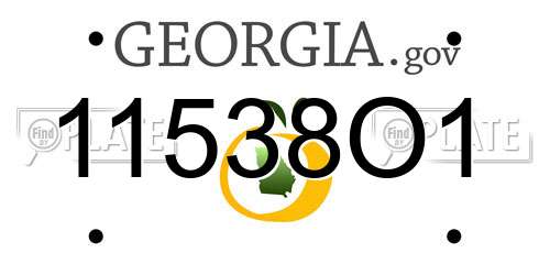 11538O1 Georgia License Plate