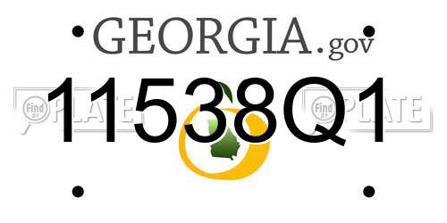 11538Q1 Georgia License Plate