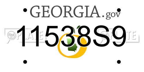 11538S9 Georgia License Plate