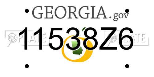11538Z6 Georgia License Plate