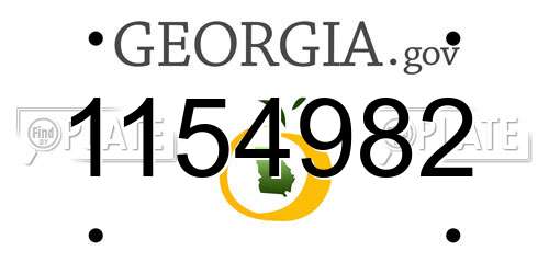 1154982 Georgia License Plate