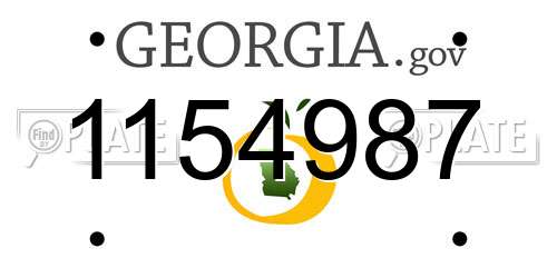 1154987 Georgia License Plate