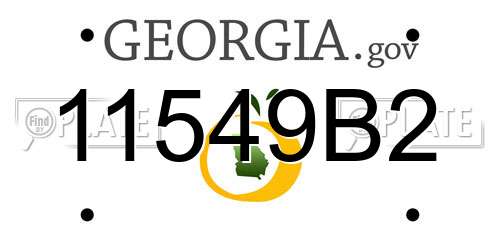 11549B2 Georgia License Plate