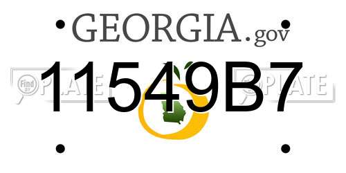 11549B7 Georgia License Plate