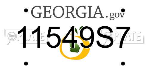 11549S7 Georgia License Plate