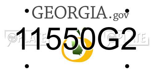 11550G2 Georgia License Plate