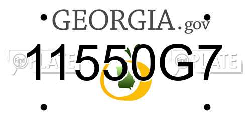 11550G7 Georgia License Plate