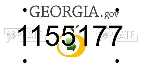 1155177 Georgia License Plate
