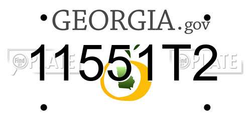 11551T2 Georgia License Plate