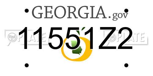 11551Z2 Georgia License Plate