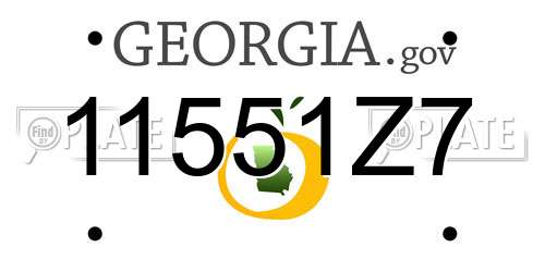 11551Z7 Georgia License Plate